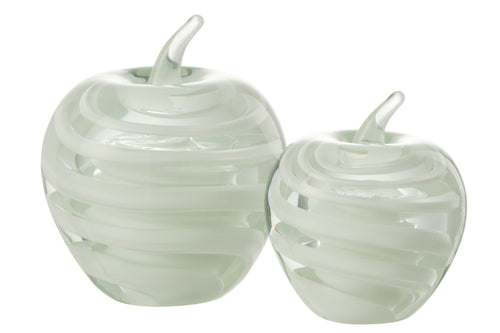 J-Line presse-papier Appel - glas - wit - large