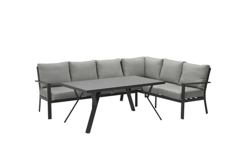 Sergio lounge-diningset - 3-delig - rechts - carbon black-licht grijs
