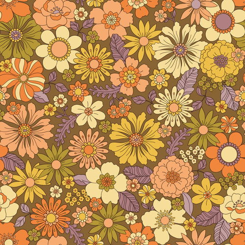 ESTAhome behang retro bloemen terracotta - 50 x 900 cm - 131809