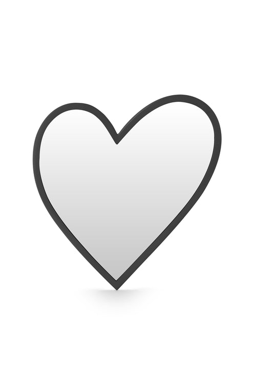 vtwonen - Spiegel - Hart - Zwart - Ø30cm