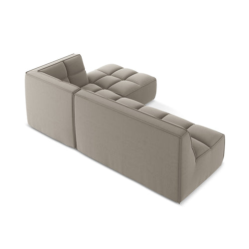 LaMiaSofa Modulaire hoekbank rechts Belluno - velours - taupe - 258x178x75