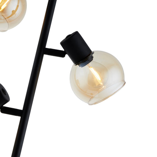 Lighto | Art deco vloerlamp zwart met goud glas 3-lichts | Juna
