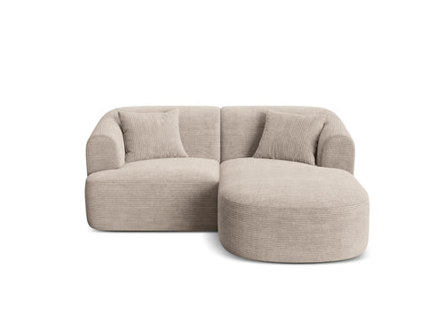 Cosmopolitan Design Modulaire hoekbank rechts Campi 3-zits, ribfluwelen cappuccino - 156x180x70cm