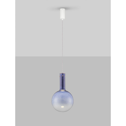Nova Luce NOSTOS Bolvormige hanglamp voor plafond, blauw, goud, mat wit, Triac dimbare LED 6W 330lm 3000K
