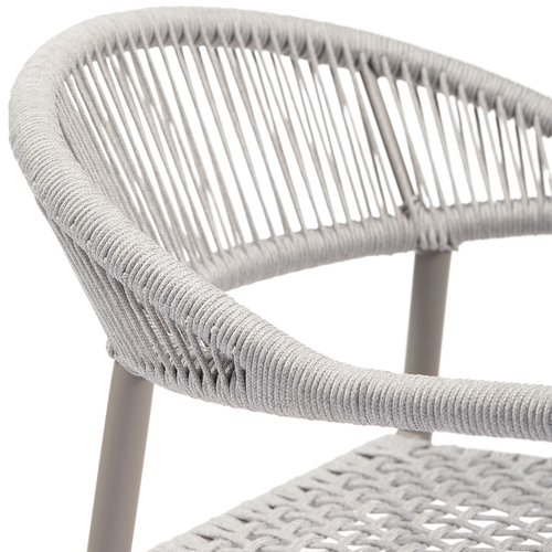 WOOOD tuinstoel Yellow - Touw/Aluminium - Lichtgrijs - Set van 2 - vtwonen shop