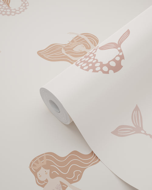 ESTAhome behang zeemeerminnen terracotta roze - 50 x 900 cm - 131499 - vtwonen shop