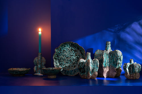 J-Line plateau Decoratief Naga - keramiek - azuur/bruin - medium - vtwonen shop