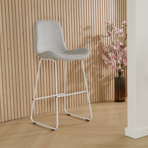 Nolon Nino-Fé Barkrukken Set van 2 - Lichtgrijs - Wit - 65 cm