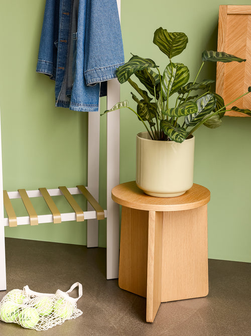 Hübsch kruk Split - mdf/oak veneer - ø35xh42cm