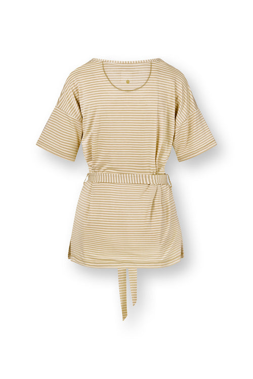 Pip Studio - Tonya Pyjama Shirt - Dames - Little Sumo Stripe - Zand - XS