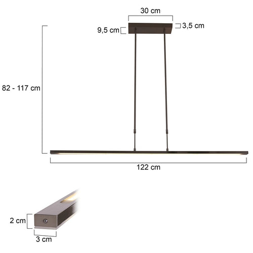 Steinhauer hanglamp Humilus - 3 lichts - 122x 117 cm - mat chroom