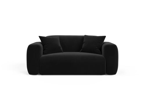 Cosmopolitan Design Modulaire bank Strino 2-zits, flueel zwart - 98x180x78cm
