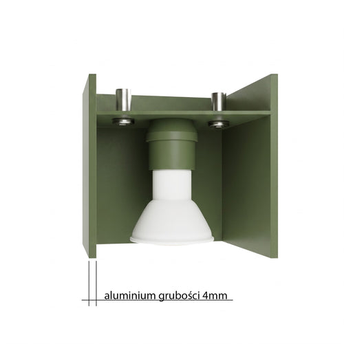 Sollux Lighting Wandlamp QUAD 1 olijfgroen - 10x12x10cm