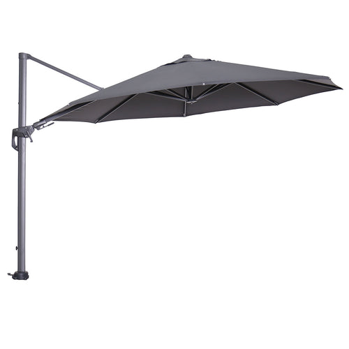 Garden Impressions zweefparasol Hawaii donker grijs 350x350 cm + 90 kg voet en hoes