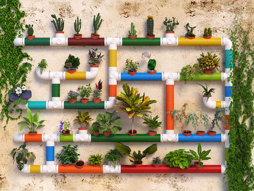Sanders & Sanders fotobehang planten groen, oranje en geel - 375 x 270 cm - 600549