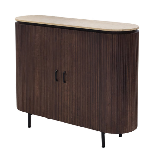 Giga Meubel Dressoir Amber - Travertin - Donkerbruin - 120cm