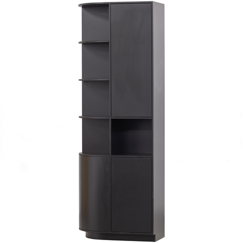 WOOOD opbergkast rond links Finca - Zwart - 210x78x40
