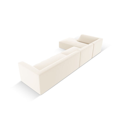 Cosmopolitan Design - Modulaire hoekbank links Siena 5-zits, imitatieleer lichtbeige - 180x366x69cm