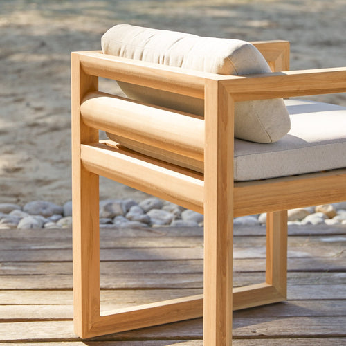 Tikamoon Tuinset in massief teak met 4 stoelen - Wit - vtwonen shop
