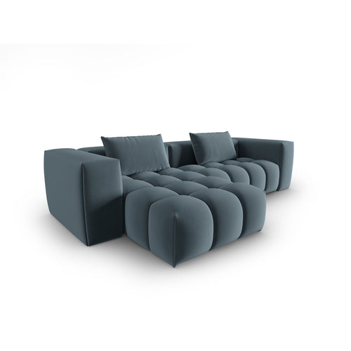 Cosmopolitan Design - Modulaire hoekbank links Verona 3-zits, flueel pastelblauw - 145x260x70cm
