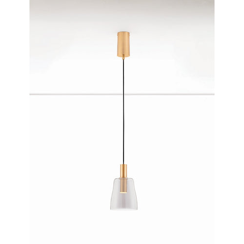 Nova Luce IMATIA Slanke hanglamp voor aan het plafond, rookkleurig messing goudkleurig, LED 7W 192lm 3000K