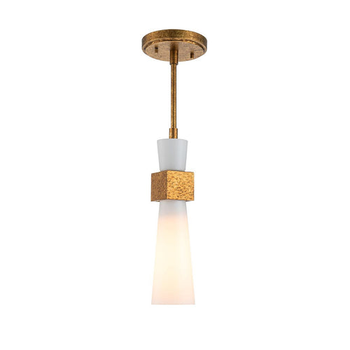 Schlanke Pendelleuchte, modernes Antik-Gold, 1 x E27