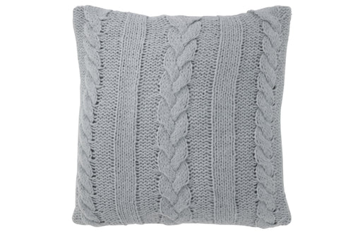 J-Line kussen Twist - polyester - grijs