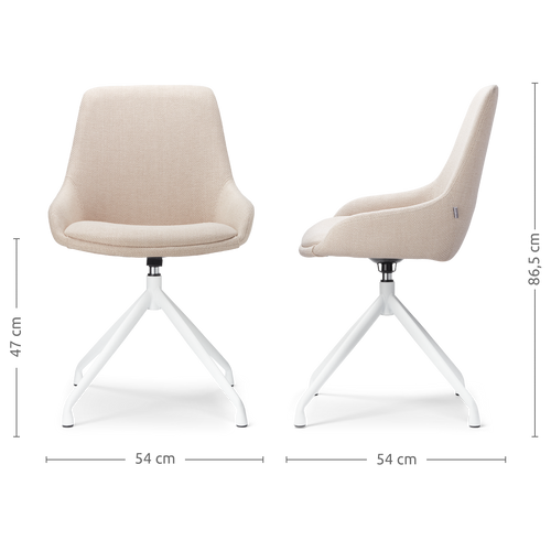 Nolon Nola-Isa Draaibare Eetkamerstoelen Beige - Wit - 2x - vtwonen shop