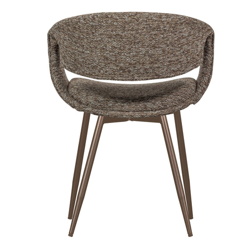 WOOOD eetkamerstoelen metalen koper poot Yossi - Bruin - Set van 2
