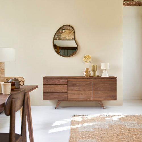 Tikamoon Buffet van massief notenhout 180 cm - Bruin