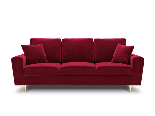 Cosmopolitan Design Slaapbank met opbergdoos Kyoto 3-zits, flueel, rood - 100x235x88cm