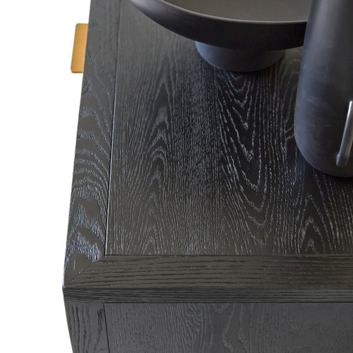 Tikamoon Eiken buffet 240 cm - Zwart - vtwonen shop