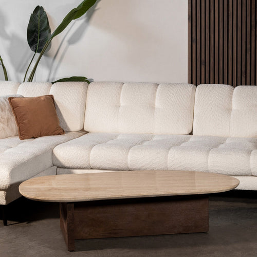 Giga Meubel Salontafel Olaf - Beige Travertin - 120x70x35cm - vtwonen shop