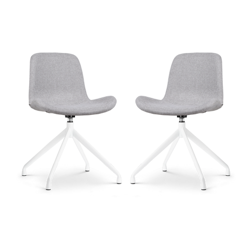 Nolon Nola-Fé Draaibare Eetkamerstoelen Set van 2 Lichtgrijs - Wit - vtwonen shop