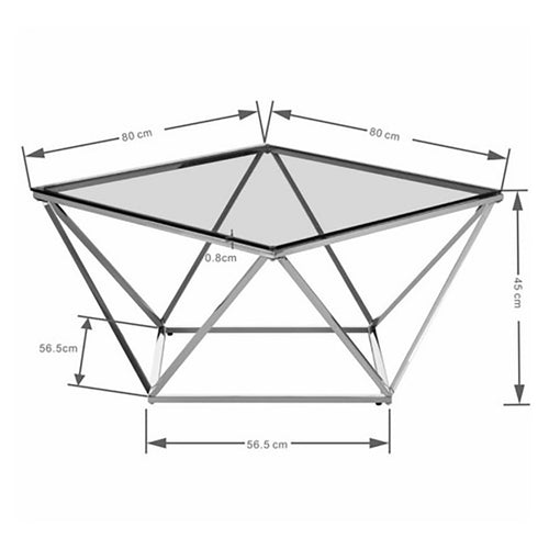 Kare Design Salontafel Cristallo 80x80cm zilver - vtwonen shop