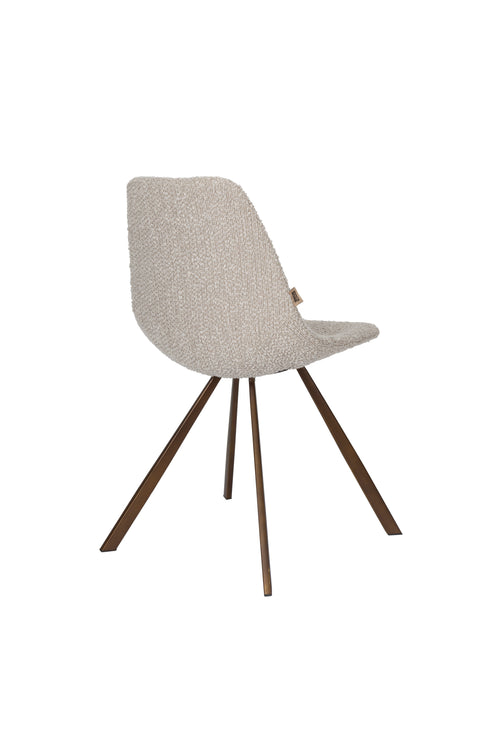 Dutchbone Franky Eetkamerstoelen Bouclé Beige - Set van 2 - vtwonen shop