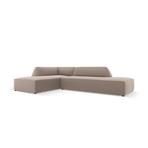 Cosmopolitan Design - Modulaire hoekbank links Siena 4-zits, imitatieleer lichtbruin - 180x273x69cm
