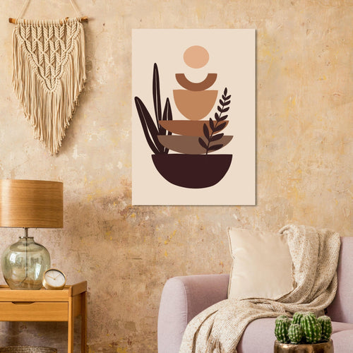 Artfulprints Poster Boho – Balanced earth   - 70x100 cm - Bruin