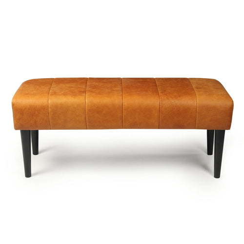 Furnhouse bankje Athea - Cognacbruin - Leer - 50x120x48