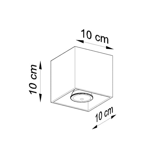 Sollux Lighting Plafondlamp QUAD 1 rode oker - 10x10x10cm