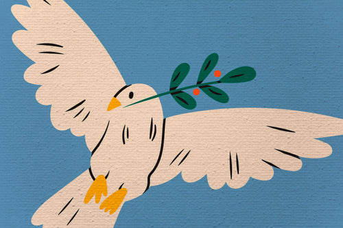 Canvas 60x40 Afdruk Vrede Alstublieft