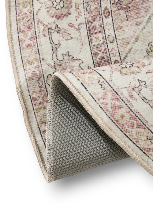 benuta wasbaar vloerkleed George - roze/beige - ø 120 cm