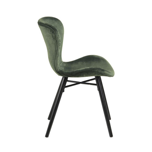 Lisomme Fem Eetkamerstoel Velvet Groen - Zwarte Poten - vtwonen shop
