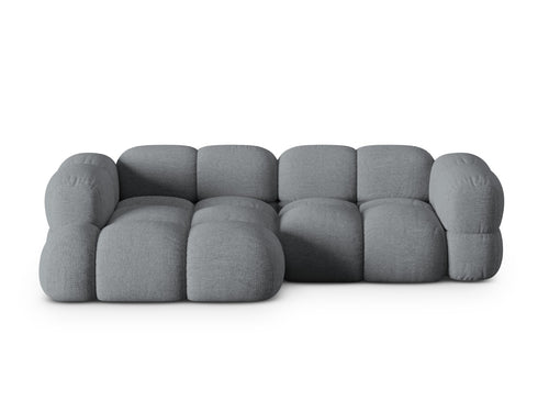 Cosmopolitan Design linker hoekbank Loretto 3-zits, structurele stof grijs - 147x250x68cm
