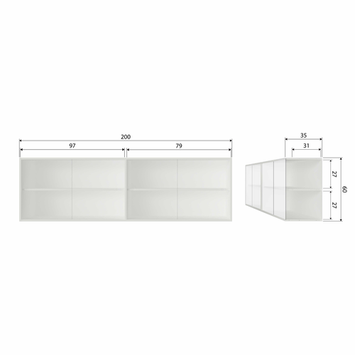 WOOOD muurkast Klink - Grenen - Mist - 60x200x35 - vtwonen shop