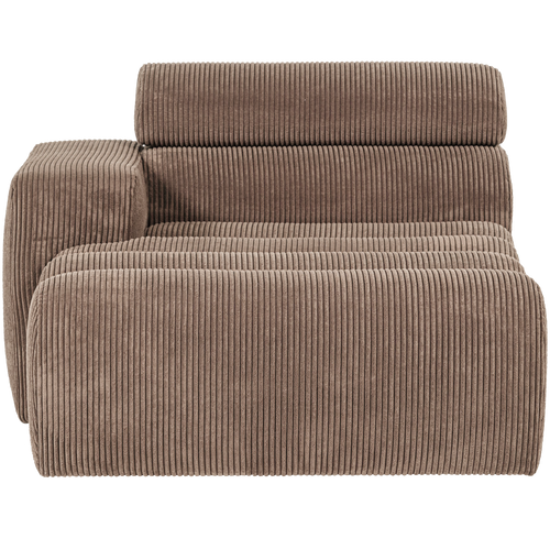 WOOOD chaise longue element arm links Novi - Ribstof - Taupe - 86x109x173 - vtwonen shop