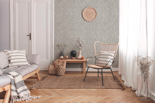 Sanders & Sanders behang grafische lijnen donker beige - 53 cm x 10 m - 640510
