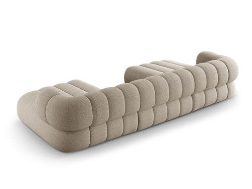 Cosmopolitan Design Panoramische bank Koge 6-zits, chenille donkerbeige - 165x348x70cm