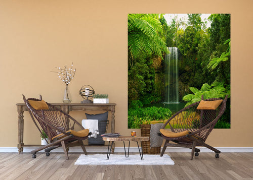Sanders & Sanders fotobehang waterval groen - 180 x 202 cm - 600632