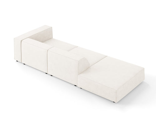 Cosmopolitan Design linker bank Arendal 4-zits, chenille met ribbeleffect, ivoor - 102x262x70cm